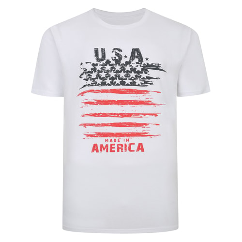 Bigdude USA Print T-Shirt White